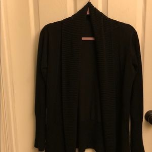 Long black open cardigan
